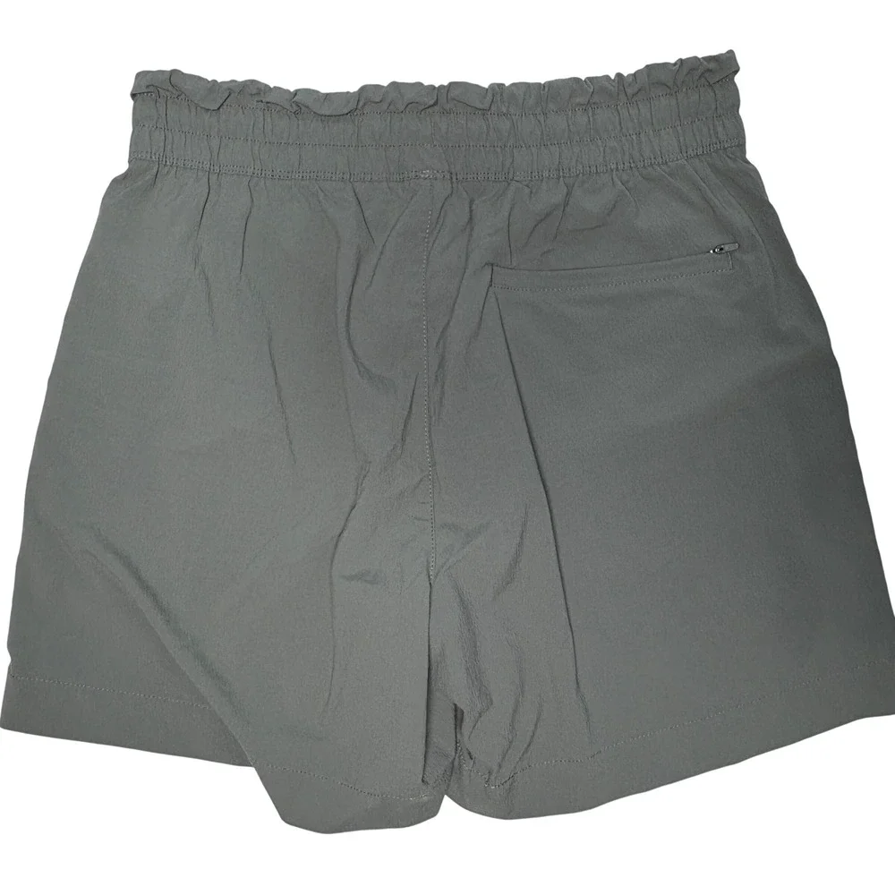 REI Small Co-op Hiking Shorts Green Activewear Nylon Spandex Drawstring Pockets